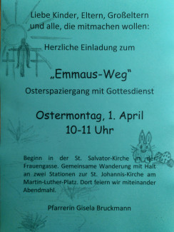 Plakat Emmausweg 1. April 2024 10-11 Uhr