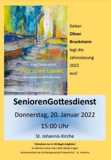 Plakat Seniorengottesdienst am 20,01,2022