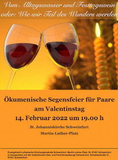 Einladung Ökumenische Segensfeier für Paare am 14.02.2022